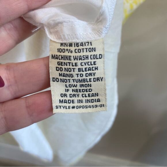 Du Paradis Yellow Animal Print Cotton Voile Midi Sundress XS Fit Flare Summer - Picture 9 of 11